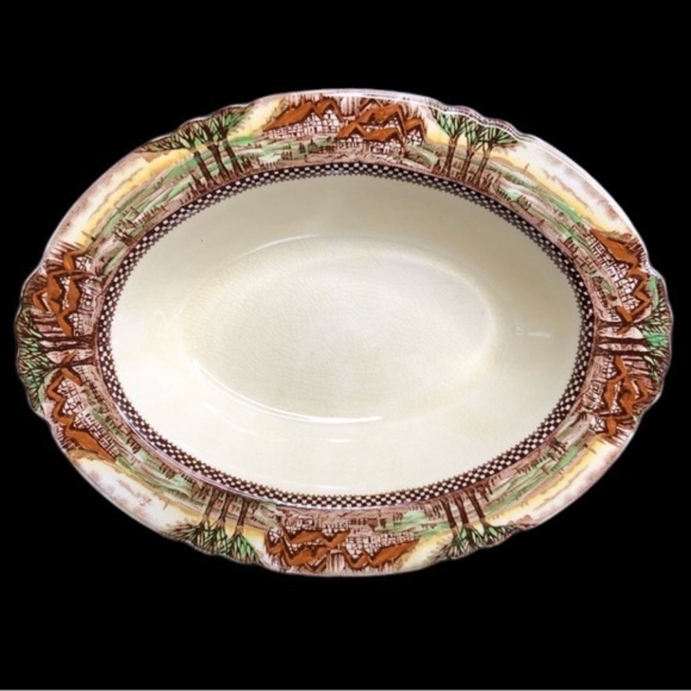 VTG Myott Son & Co Hanley England's Countryside 9 1/4” Serving Platter in EUC